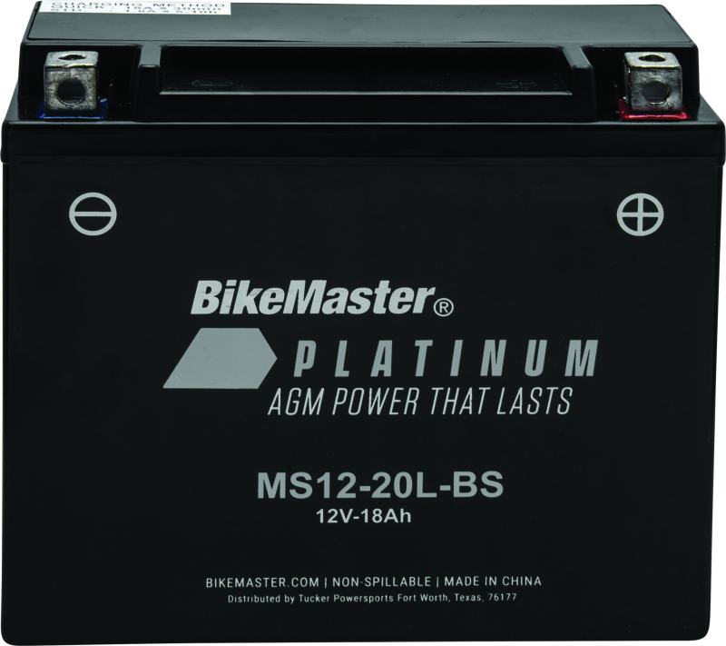 BikeMaster AGM Battery - MS12-20L-BS - Rowdy Warehouse 