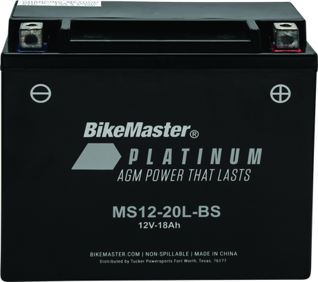 BikeMaster AGM Battery - MS12-20L-BS - Rowdy Warehouse 