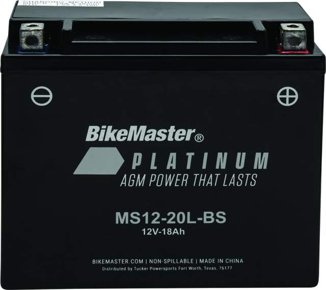 BikeMaster AGM Battery - MS12-20L-BS - Rowdy Warehouse 