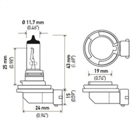 Hella H11 12V 55W Xenon White XB Bulb (Pair) - Rowdy Warehouse 