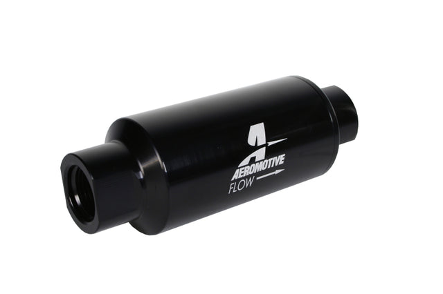 Aeromotive In-Line Filter 10AN 10 Micron Microglass Element Bright-Dip Black 2in OD - Rowdy Warehouse 