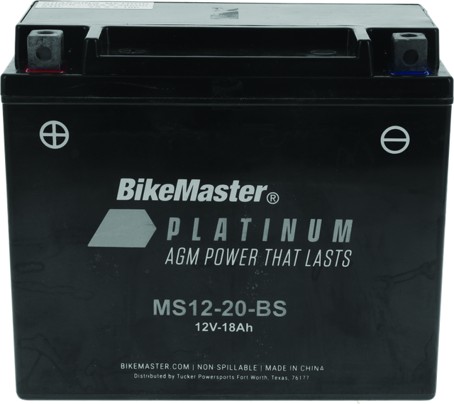 BikeMaster AGM Battery - MS12-20-BS - Rowdy Warehouse 