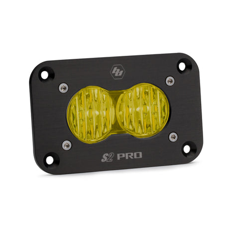 Baja Designs S2 Pro Wide Cornering Pattern Flush Mount LED Light - Amber - Rowdy Warehouse 