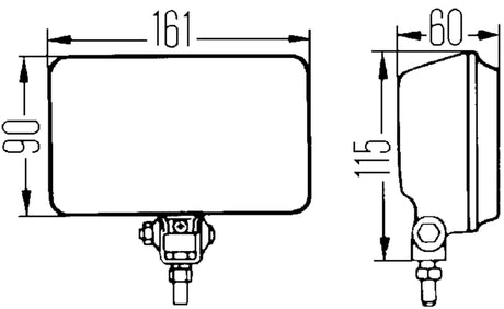 Hella 450 H3 12V SAE/ECE Fog Lamp Kit Clear - Rectangle (Includes 2 Lamps) - Rowdy Warehouse 