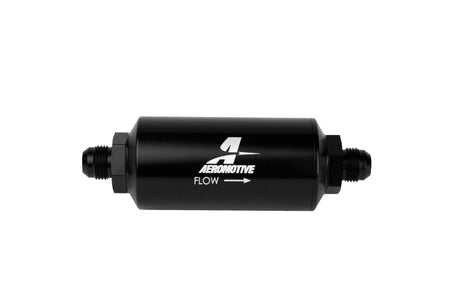 Aeromotive In-Line Filter - AN-08 size Male - 10 Micron Microglass Element - Bright-Dip Black - Rowdy Warehouse 