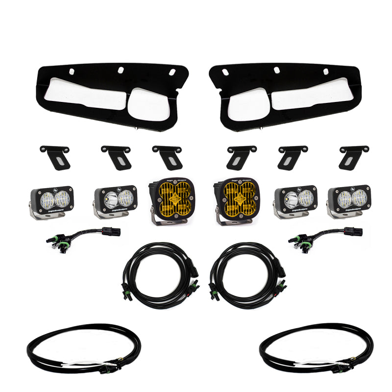 Baja Designs 2021+ Ford Bronco Amber SAE Fog Pocket Kit w/Upfitter - Rowdy Warehouse 