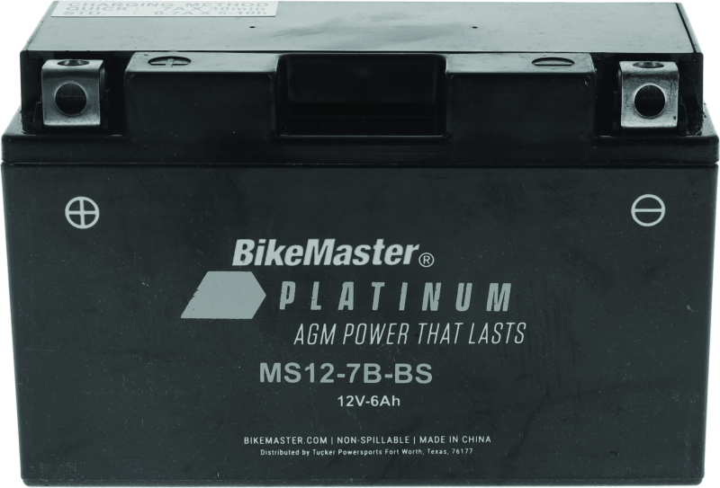 BikeMaster AGM Battery - MS12-7B-BS - Rowdy Warehouse 