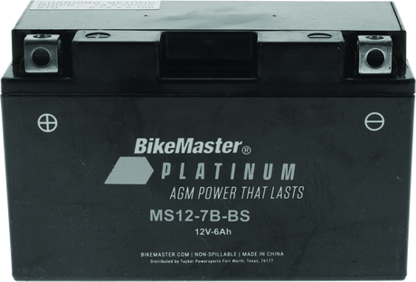 BikeMaster AGM Battery - MS12-7B-BS - Rowdy Warehouse 