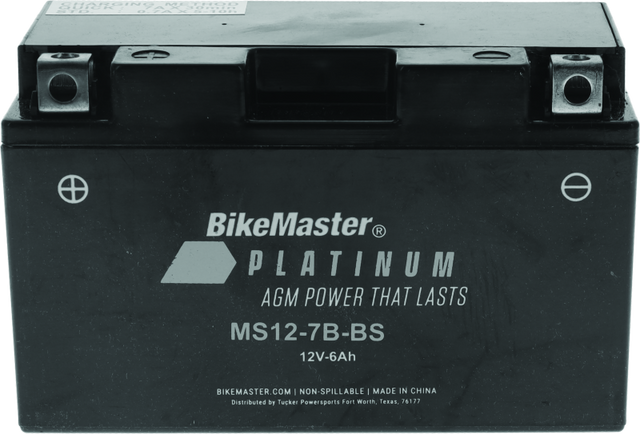 BikeMaster AGM Battery - MS12-7B-BS - Rowdy Warehouse 