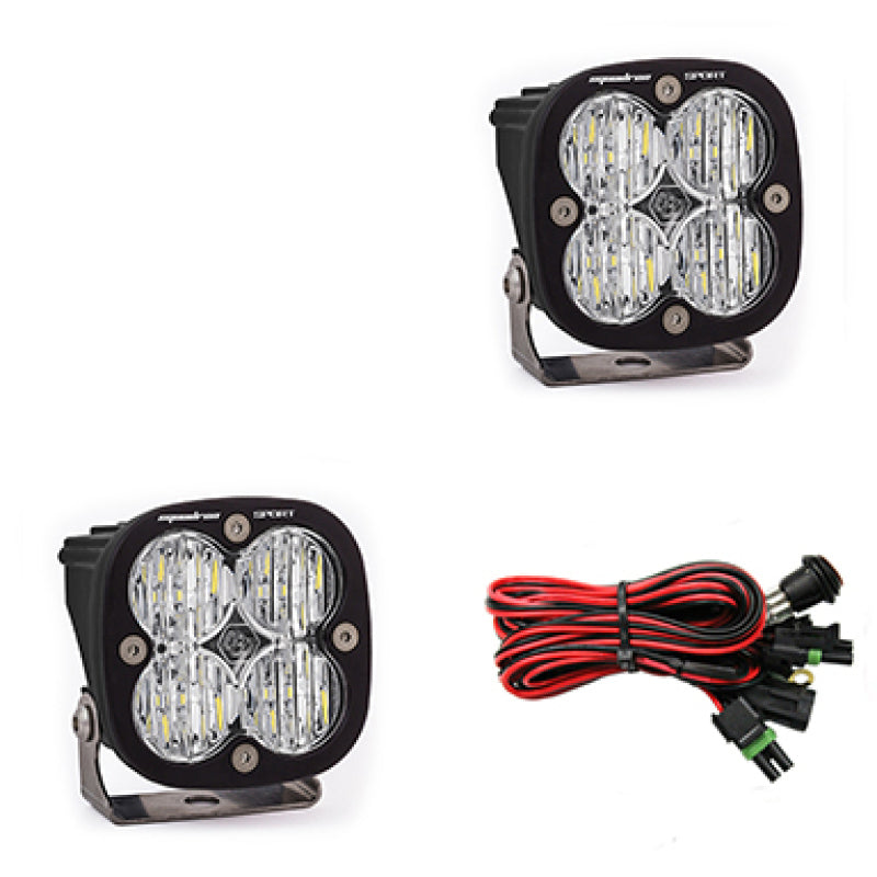 Baja Designs Squadron Sport Wide Cornering Pair LED Light Pods - Clear - Rowdy Warehouse 