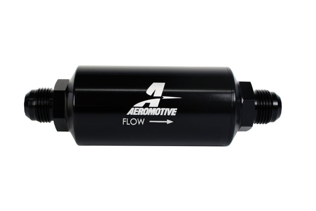 Aeromotive In-Line Filter - (AN-10) 100 Micron Stainless Steel Element Black Anodize Finish - Rowdy Warehouse 