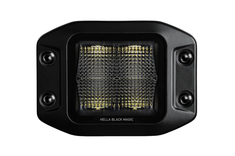 Hella Universal Black Magic 3.2in L.E.D. Cube Kit - Flood Beam (Flush Mount) - Rowdy Warehouse 