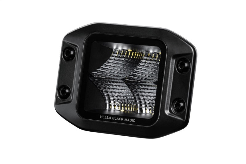 Hella Universal Black Magic 3.2in L.E.D. Cube Kit - Flood Beam (Flush Mount) - Rowdy Warehouse 