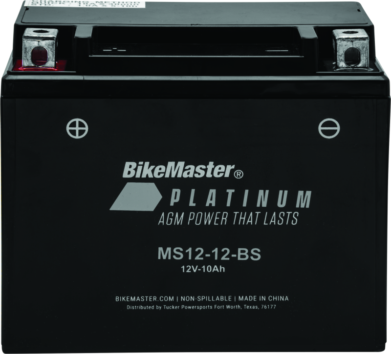 BikeMaster AGM Battery - MS12-12-BS - Rowdy Warehouse 