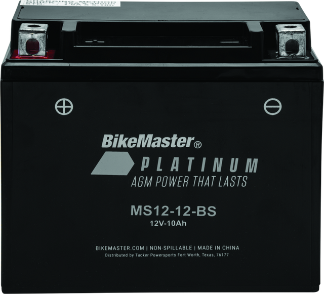 BikeMaster AGM Battery - MS12-12-BS - Rowdy Warehouse 