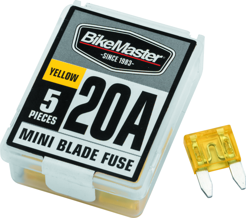 BikeMaster 5Piece 20A Replacement Mini Blade Fuse