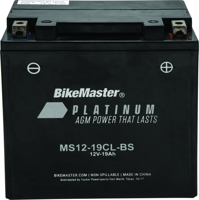 BikeMaster AGM Battery - MS12-19CL-BS - Rowdy Warehouse 