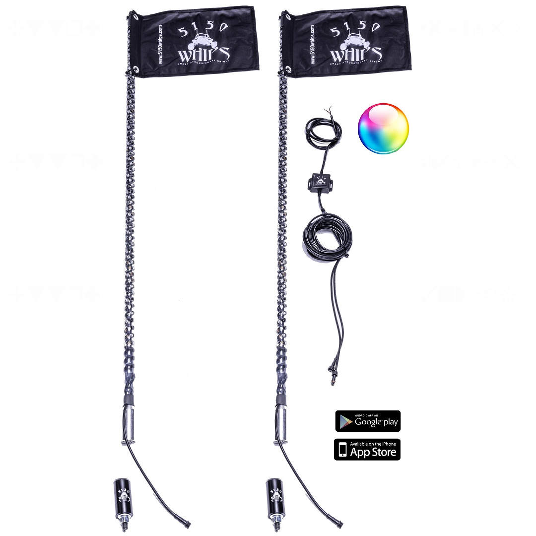 2x 187 LED Whips (1 Pair) - Rowdy Warehouse 