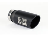 aFe Power Diesel Exhaust Tip Black- 4 in In x 5 out X 12 in Long Bolt On (Right) - Rowdy Warehouse 