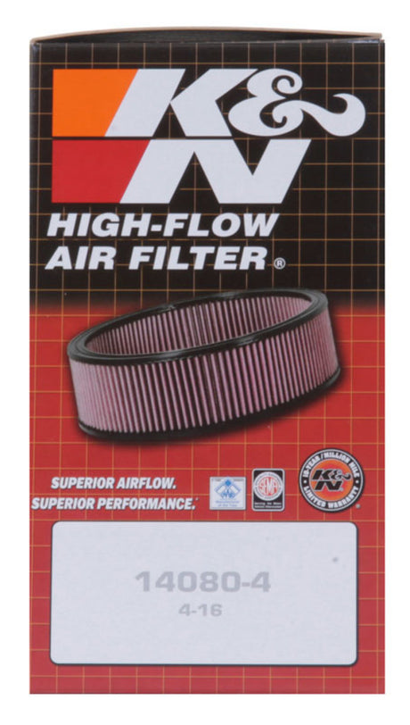 K&N Custom Racing Assembly - Round Tapered - Red 1.375in Neck Flange - 2.25in Over Height - Rowdy Warehouse 