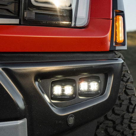 Baja Designs 21-22 Ford F-150 Raptor S2 SAE Dual Fog Pocket Light Kit - Clear - Rowdy Warehouse 