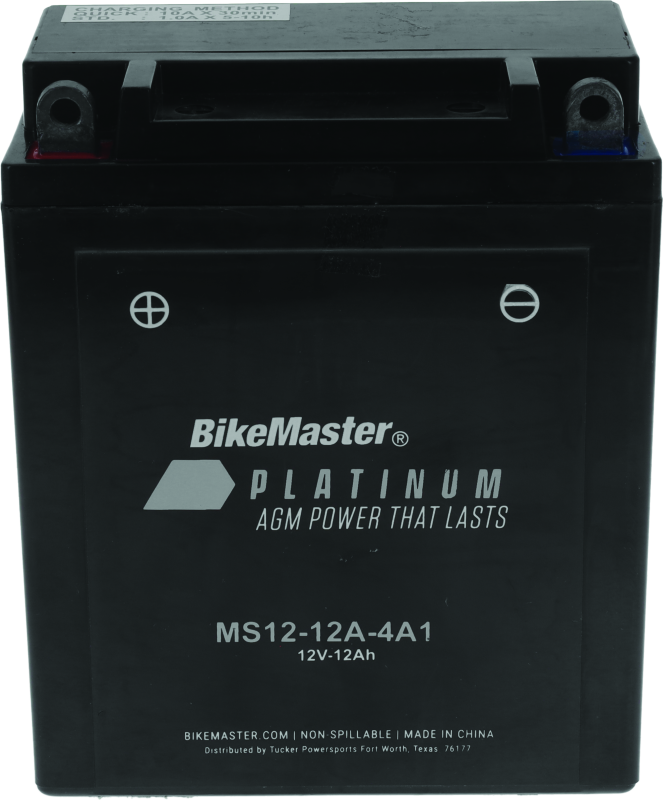 BikeMaster AGM Battery - MS12-12A-4A1 - Rowdy Warehouse 