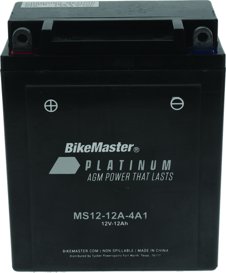 BikeMaster AGM Battery - MS12-12A-4A1 - Rowdy Warehouse 