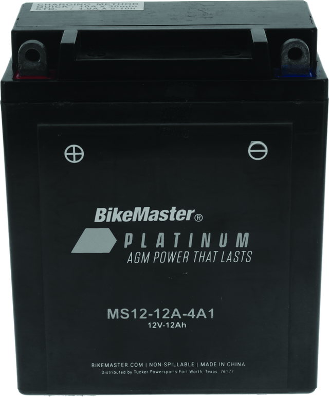 BikeMaster AGM Battery - MS12-12A-4A1 - Rowdy Warehouse 