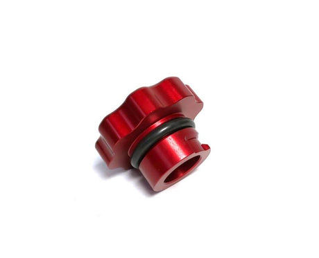 Fleece Performance 01-16 GM 2500/3500 Duramax Billet Oil Cap Cover - Red - Rowdy Warehouse 