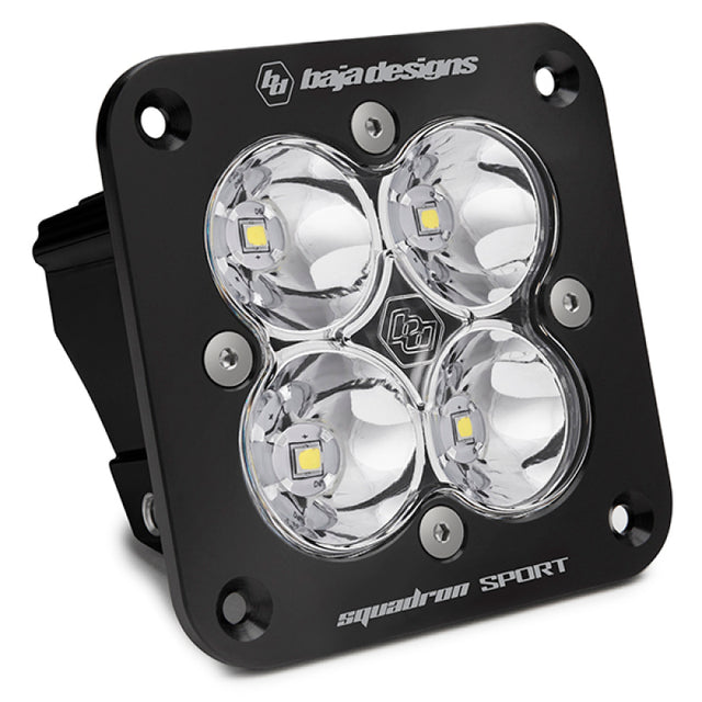 Baja Designs Squadron Sport Work/Scene Pattern Black Flush Mount LED Light Pod - Clear - Rowdy Warehouse 