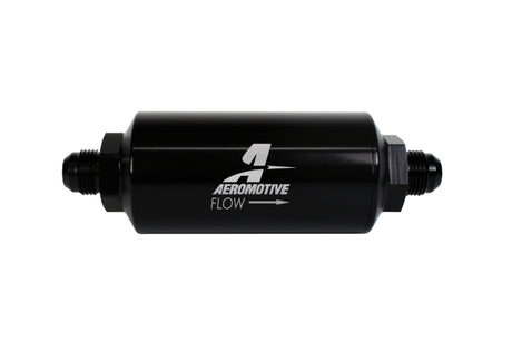 Aeromotive In-Line Filter - AN-08 size Male - 10 Micron Microglass Element - Bright-Dip Black - Rowdy Warehouse 