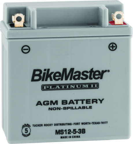 BikeMaster AGM Battery - MS12-5-3B - Rowdy Warehouse 