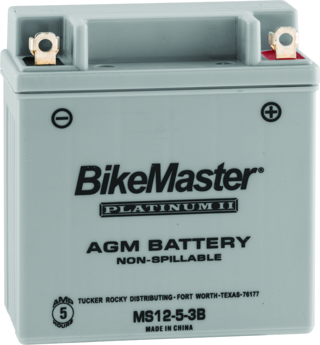 BikeMaster AGM Battery - MS12-5-3B - Rowdy Warehouse 