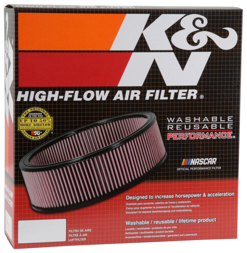 K&N Replacement Drop In Air Filter - 14in OD / 12in ID / 4in H w/ Wire