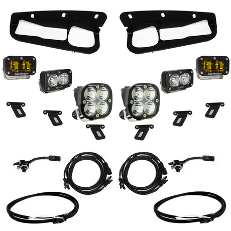 Baja Designs 21-22 Ford Bronco w/Steel Bumper S2 SAE Pro Fog Pocket Light Kit - Amber - Rowdy Warehouse 