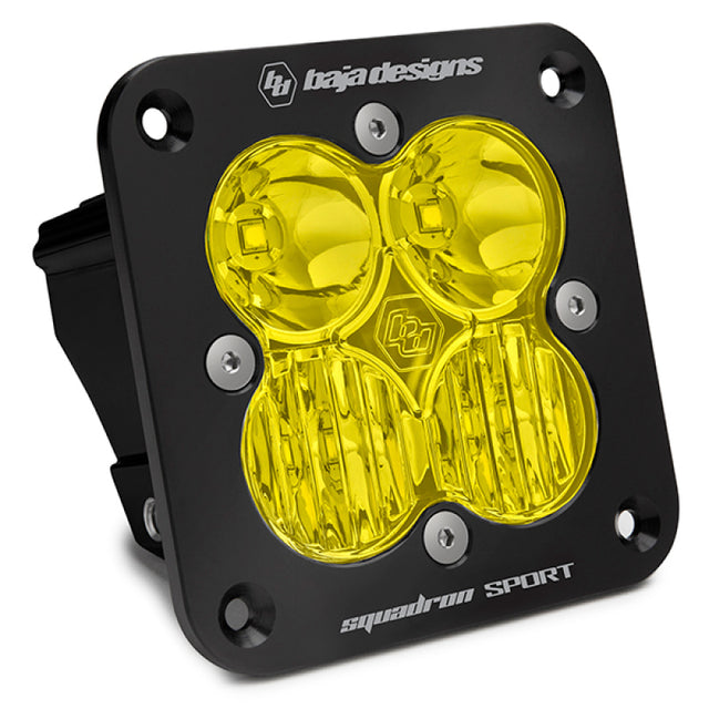 Baja Designs Squadron Sport Driving/Combo Pattern Flush Mount Black LED Light Pod - Amber - Rowdy Warehouse 