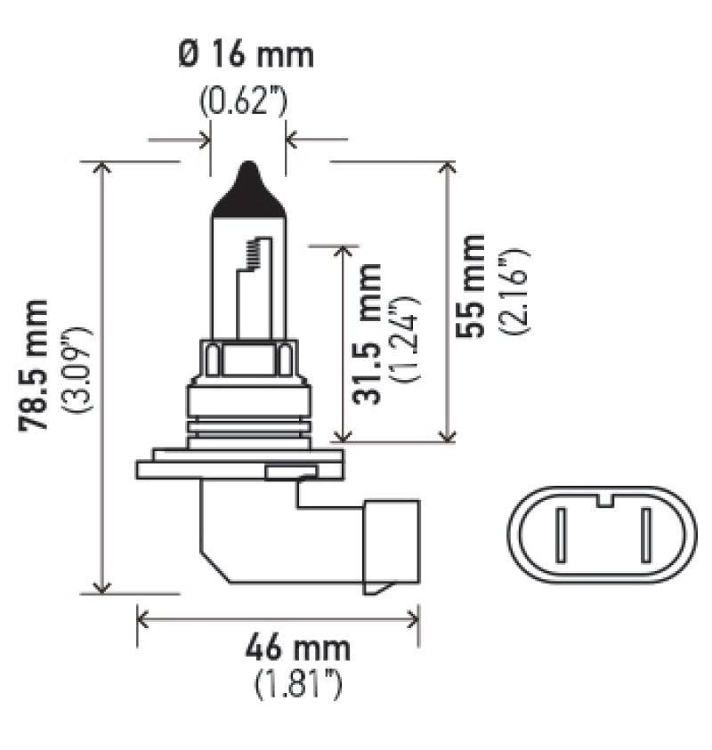 Hella 9006 12V 55W Xen White Bulb (Pair) - Rowdy Warehouse 