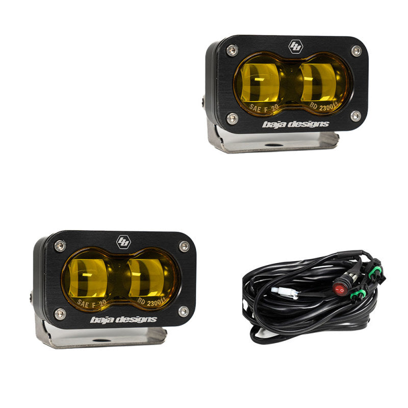 Baja Designs Universal S2 SAE Spot LED (Pair) - Amber - Rowdy Warehouse 