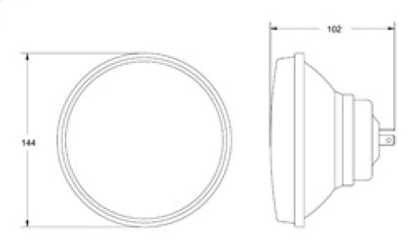 Hella Vision Plus 5-3/4in Round Conversion H4 Headlamp High/Low Beam - Single Lamp - Rowdy Warehouse 