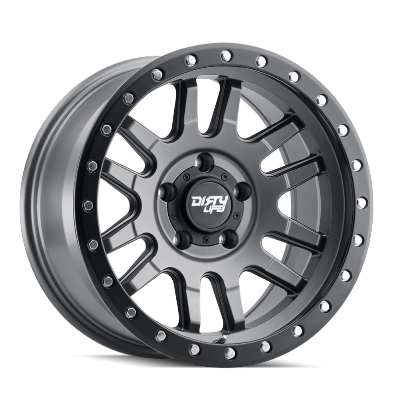 Dirty Life 9309 Canyon Pro 17x9/5x127 BP/-12mm Offset/71.5mm Hub Satin Graphite Wheel - Beadlock - Rowdy Warehouse 