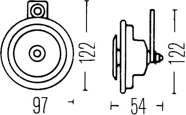 Hella Sharptone Horn Kit 12V 415/350Hz Yellow (3BB922000731 = H31000001) (Min Qty 360) - Rowdy Warehouse 