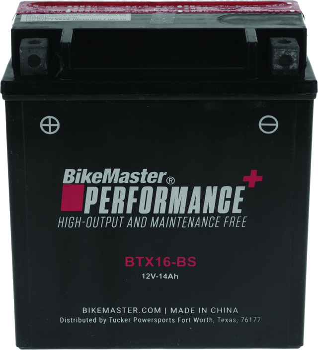 BikeMaster BTX16-BS Battery - Rowdy Warehouse 