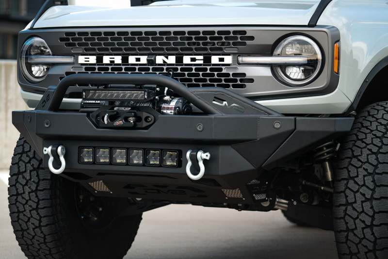 DV8 Offroad 2021+ Ford Bronco Modular Front Bumper Winch Capable w/ Auxiliary Light Mounts