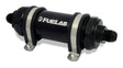 Fuelab 828 In-Line Fuel Filter Long -10AN In/Out 6 Micron Fiberglass - Black - Rowdy Warehouse 