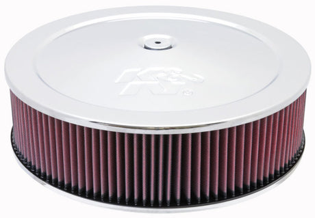 K&N Round Air Filter Assembly 14in. ID / 4..12in. Height / 5.125in. Neck Flange / 7/8in. Drop Ba - Rowdy Warehouse 