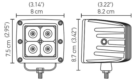 Hella HVF Cube 4 LED Off Road Kit - 3.1in 2X12W - Rowdy Warehouse 