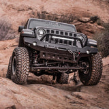 Westin 18-19 Jeep Wrangler JL WJ2 Full Width Front Bumper w/Bull Bar Textured Black