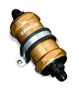 Fuelab 818 In-Line Fuel Filter Standard -6AN In/Out 6 Micron Fiberglass - Gold - Rowdy Warehouse 