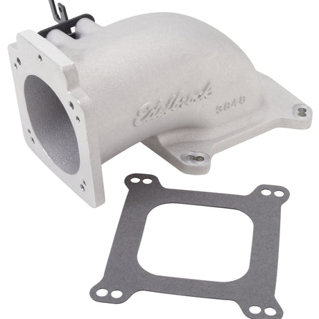 Edelbrock Low Profile Intake Elbow 90mm Throttle Body to Square-Bore Flange As-Cast Finish - Rowdy Warehouse 