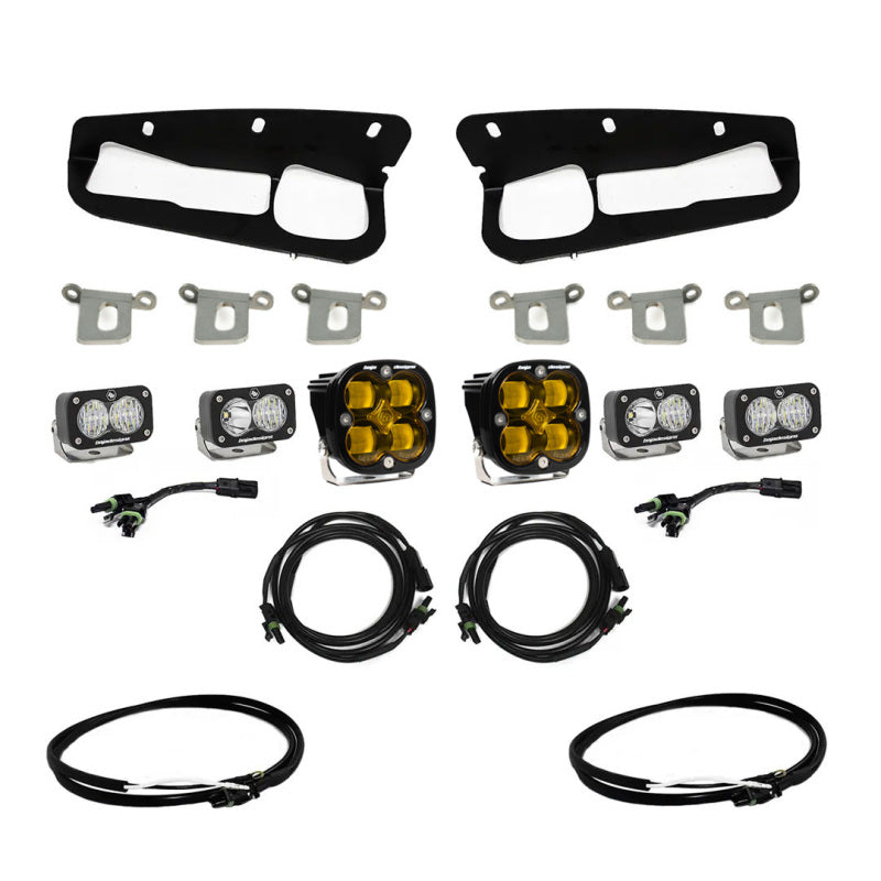 Baja Designs 2021+ Ford Bronco Amber SAE Fog Pocket Kit w/Upfitter - Rowdy Warehouse 